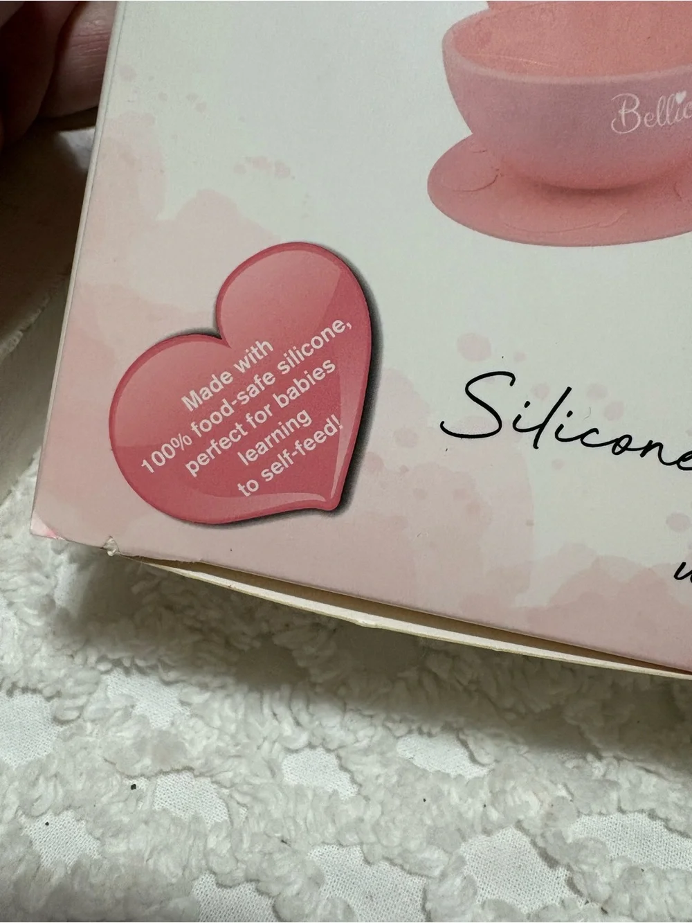 Pink Silicone Baby Feeding Set with Teether